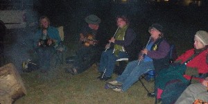 The Badja River Quartet - an impossibly good scratch band - enjoying the campfire.